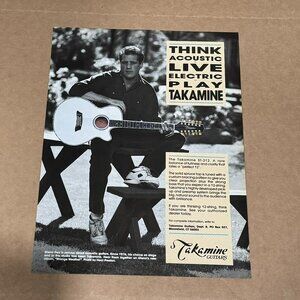 Glenn Frey of The Eagles - Takamine Guitars - 1991 Print Advertisement